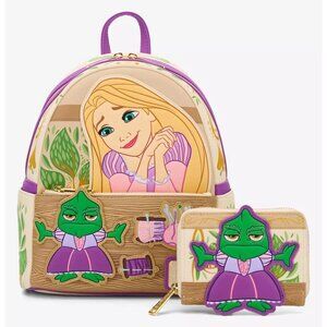 Loungefly Disney Tangled Rapunzel & Pascal Dress Mini Backpack & Wallet Set NWT